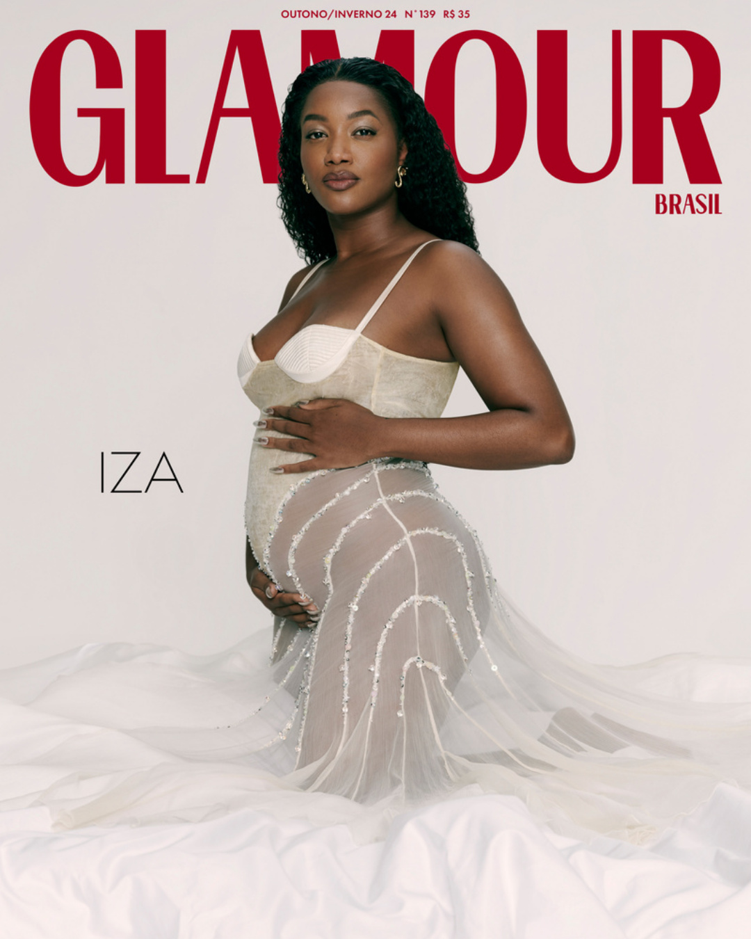 Iza estrela sua primeira capa grávida em uma das edições da Glamour Brasil  - DJ SOUND